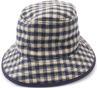 Gucci Cappello bucket in lana a quadri anni 2010 - Blu