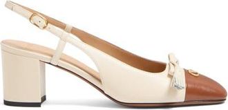 Valentino Garavani Valet du Roi Slingback Pump in Butter White/Tobacco at Nordstrom, Size 10.5Us