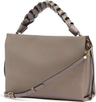 Coccinelle Womens Hobo Bag Warm Taupe-Rosette Double Grainy Leather - Handbags Taupe/rosette