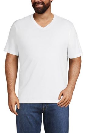 Lands End Super-T Short Sleeve V-Neck T-Shirt in White at Nordstrom, Size Xx-Large