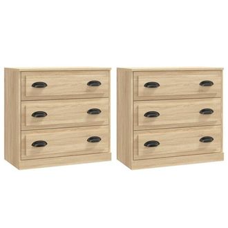 Berkfield Home Sideboards 2 pcs Sonoma Oak Engineered Wood in Light Tan