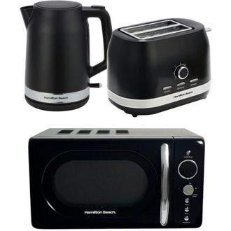 Hamilton Beach Ella Kettle Toaster & Microwave Set Black