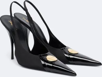 Saint Laurent Louis satin slingback pumps