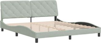 vidaXL Estructura De Cama Sin Colch&oacute;n Terciopelo Gris Claro 180x200 Cm Vidaxl