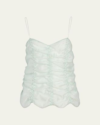 Khaite Inara Ruched Silk Tank Top