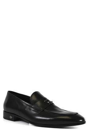 John Richmond Logo Embossed Loafer in Black at Nordstrom, Size 12