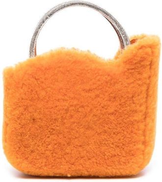 Le Silla Ivy shearling micro bag - women - Sheepskin/Polyester - One Size - Orange