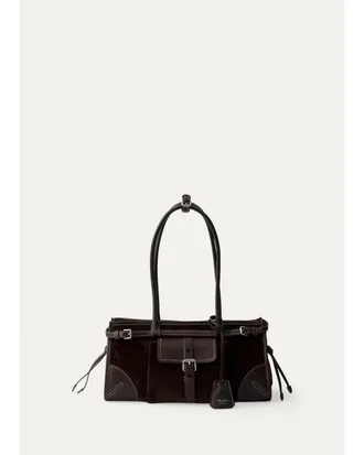 Prada Bonnie Leather-Trim Corduroy Shoulder Bag