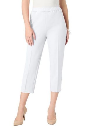 Roaman's Plus Size Bend Over Capri Pant in White at Nordstrom, Size 22