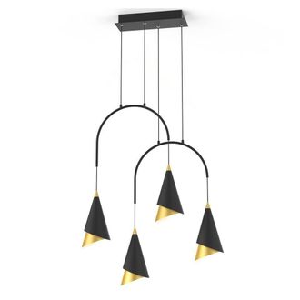 Netlighting Modern LED Hanging Pendant Black Gold Warm White 3000K 588lm