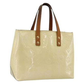 Louis Vuitton Pre-owned Perle Patent Leather Handtas - Dames - Vintage Handtas - Beige - ONE Size - Leer - Vintage