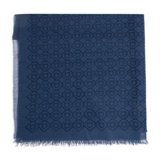 Ferragamo Scarves, male, Blue, Size: ONE SIZE Scarf with monogram