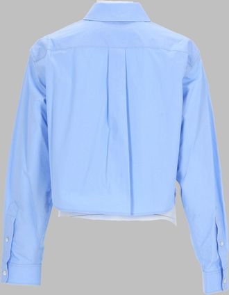 Alexander Wang Logo-Embroidered Cotton Shirt - Blue