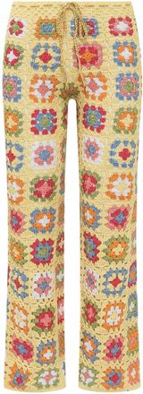 Mixik embroidery trousers - Yellow