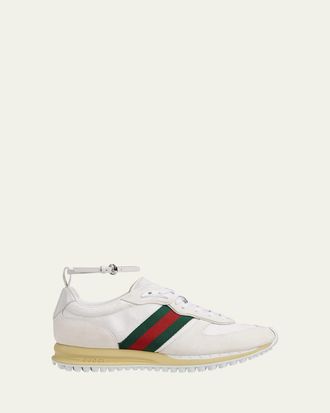 Gucci Suede Re-Motion Ankle Strap Sneakers