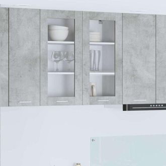 vidaXL vidaXL Armadio pensile con porta Riga Grigio cemento 80 x 31 x 80 cm