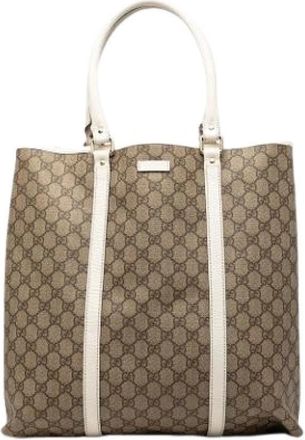 Gucci Pre-owned Canvas Tote - Dames - Vintage Shopper - Bruin - ONE Size - Leer - Vintage