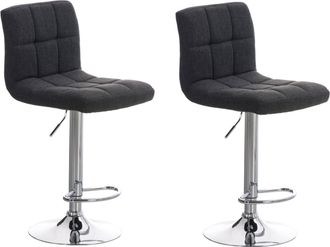 Clp Clp - Set De 2 Taburetes De Bar Peru En Tela Gris Oscuro