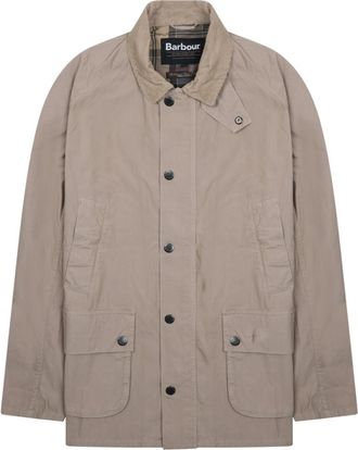 Barbour Beige Solid Shirt Collar Jacket