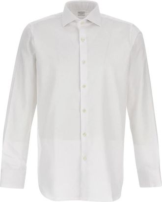 Bagutta Valter Shirt - Heren - Casual Overhemden - Wit - L - Katoen - Overhemden