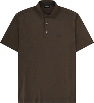 Ermenegildo Zegna Dark Brown Shirt Collar Polo