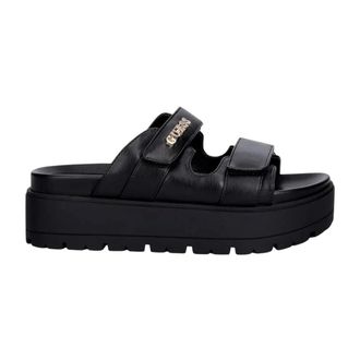 Guess Faxon Platform Slider - Dames - Schoenen - Zwart - Maat: 41 EU Poliester