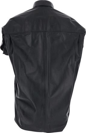 Balenciaga Womens Shirt Black Lamb Leather Blouses