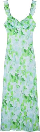 Fab By Fabienne Chapot Josine Jurk - Dames - Maxi kleedjes - Groen - XL - Leer - Kleedjes
