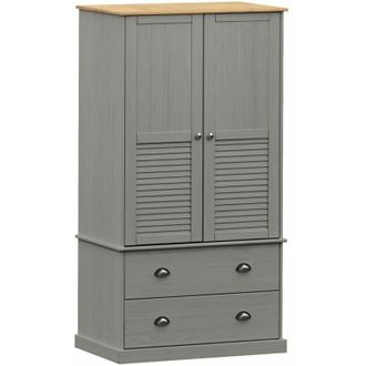 vidaXL Wardrobe vigo Grey 90x55x170 cm Solid Wood Pine Vidaxl