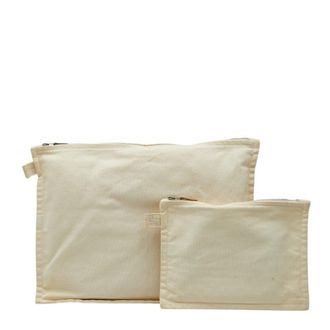 Herm&egrave;s Bora Bora Ivory Cotton Pouch (Pre-Owned)