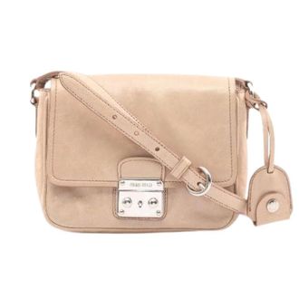 Miu Miu Pre-owned Cross Body Bags, female, Beige, Size: ONE SIZE Pre-owned Vitello Shine leather shoulder bag