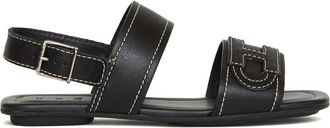 Hogan Sandalo Pelle - Dames - Sandalen - Zwart - 38 1/2 EU - Leer - Schoenen