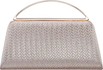 Nina Genesis Woven Faux Leather Clutch in Light Gold at Nordstrom