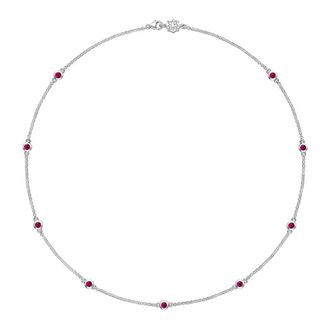 Dower & Hall Ruby Dewdrop Chain Necklace
