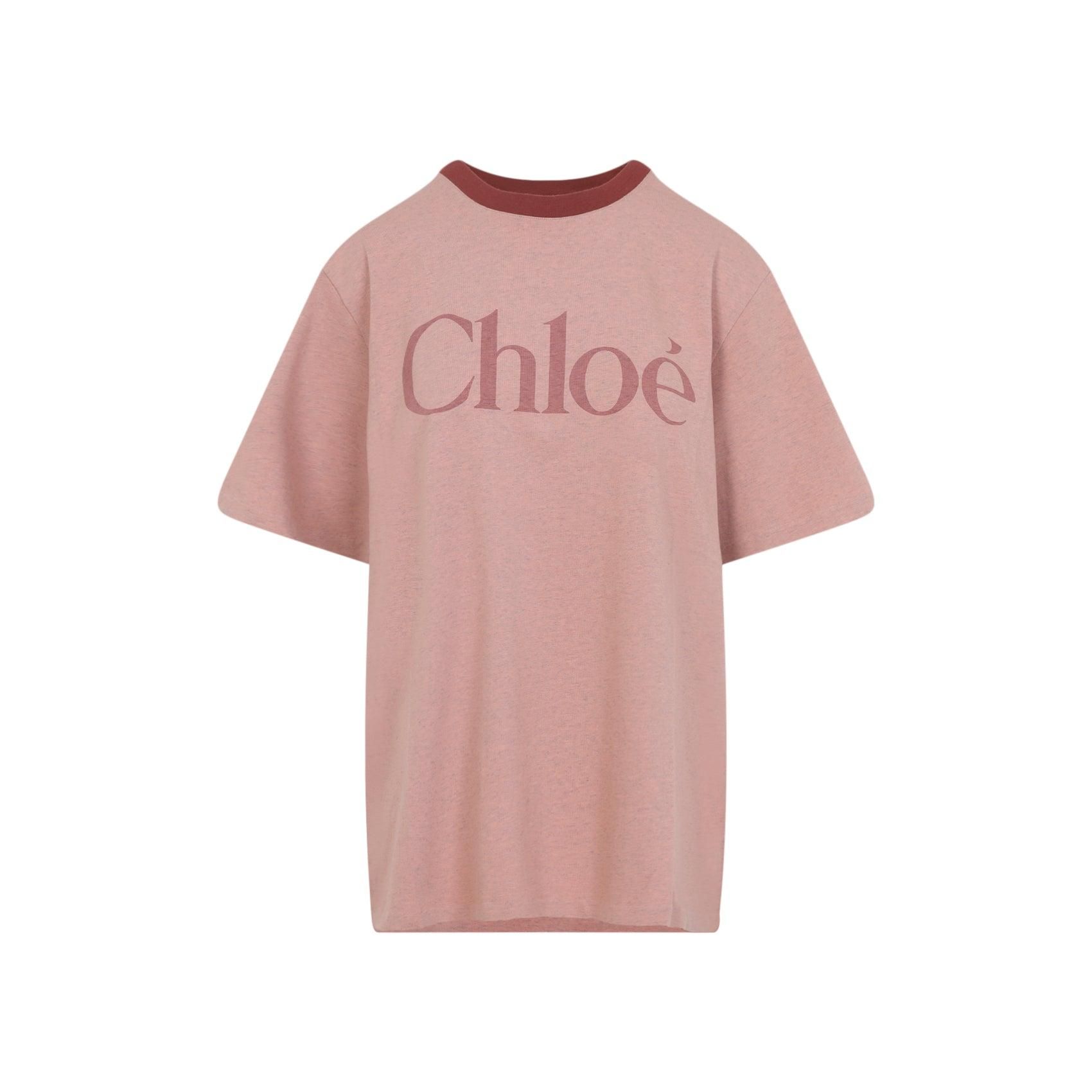 Tシャツ・カットソー CHLOE WOOL AND COTTON T-SHIRT WITH LOGO Chloé Fitted Logo T Shirt In Cotton Mix Jersey | Chloé US