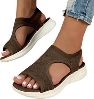 Generic 2026 Womens Fashion Low Heel Fishmouth Leisure Sandals Comfortable Large Size Sport & Casual Shoes Direct From Supplier (Coffee, 3.5)