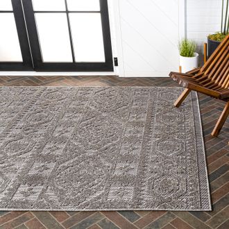 Jonathan Y Designs Citta High-Low Pile Mediterranean Tile Indoor/Outdoor Area Rug