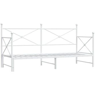 vidaXL Div&aacute;n Con Nido Sin Colch&oacute;n Blanco 90x190 Cm Acero Vidaxl