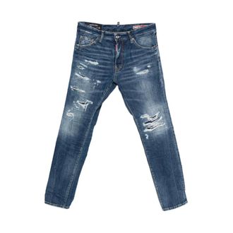 Dsquared2 Jeans, Heren, Blauw, 2Xl, Leer, Slim-fit Jeans
