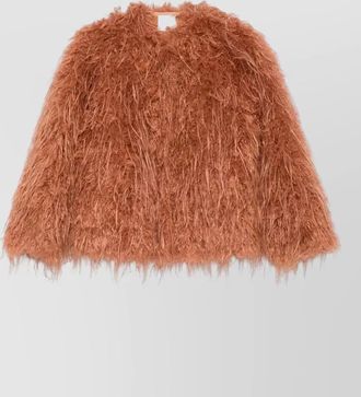 Forte_Forte notched-lapel faux fur jacket