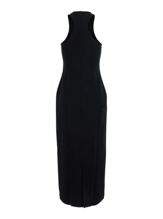 Toteme Wool-Blend V-Neck Strappy Dress - Black