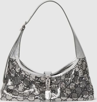Gucci Jackie Slim Metallic Evening Bag, Beige