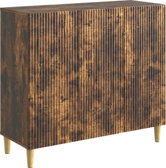 vidaXL Aparador Roble Ahumado 89 X 34,5 X 80 Cm Madera De Ingenier&iacute;a Vidaxl