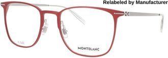 Montblanc Mens Red Rectangular Eyeglass Frames MB0232O00653R