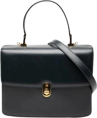 Gucci Pre-owned Vintage Satchel - Dames - Vintage Handtas - Blauw - ONE Size - Leer - Vintage