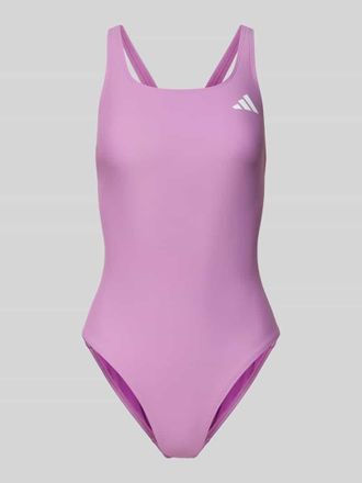adidas Slim Fit Sportbadeanzug mit Logo-Print in Flieder, Gr&ouml;&szlig;e 36