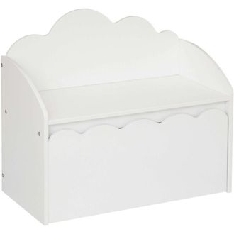 Atmosphera Atmosphera - Ba&uacute;l Banco Infantil Con Caj&oacute;n Almacenaje Interior Nube Douceur Color Blanco 60 Cm