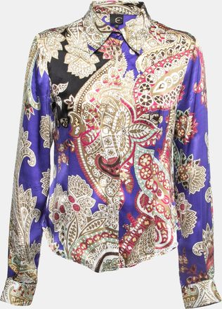 Just Cavalli Multicolor Printed Silk Button Front Shirt