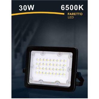 Trade Shop Trade Shop - Faro Faretto Led Proyecto Externo Nero 30w Ip65 Luce 6500k 4000k 3000k Fs30w-n