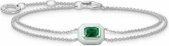 Thomas Sabo Armband met groene steen - Dames - Armbanden - Grijs - ONE Size - Accessoires